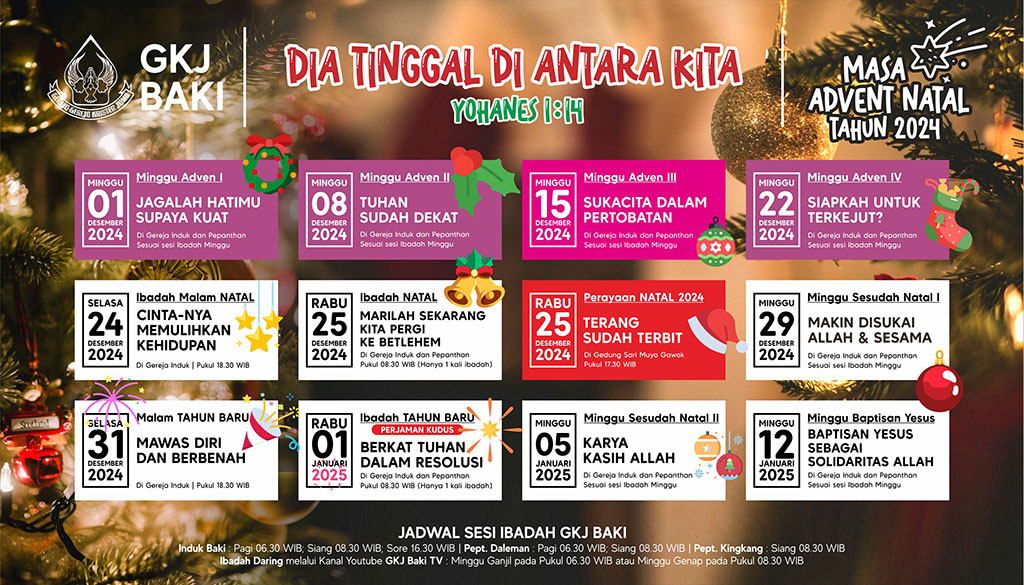 Masa Adven Natal 2024, gereja kristen jawa, gkj, gkj baki, gereja kristen jawa baki, baki, sukoharjo, gkj klasis sukoharjo, klasis sukoharjo, klasis, sinode gkj, sinode 